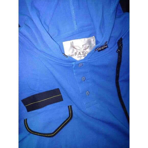 Triple F.a.t Goose Mens Hooded Shirt Short sleeve 2XL Zip Phone pocket Vintage - Picture 4 of 12